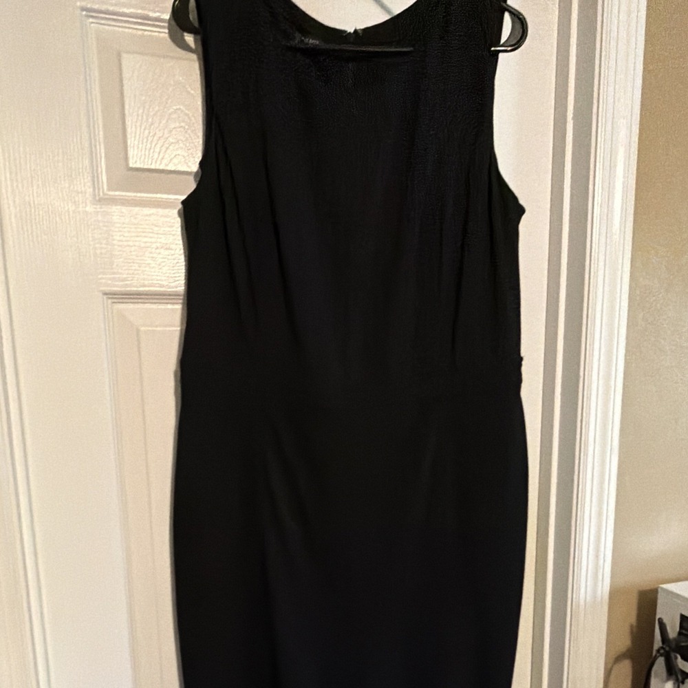 Talbots Women's Black Solid Sleeveless Knee Length Dress Size 14 Dress, Black - Picture 4 of 8